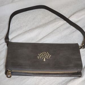 Mulberry- Gray Leather Clutch. Impeccable Condition.